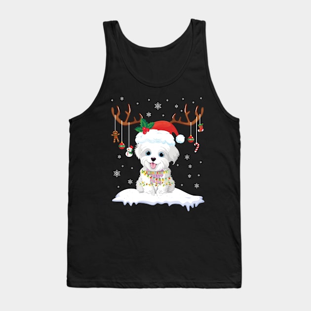 Morkie Reindeer Santa Noel Costume DancE On Snow Merry Xmas Tank Top by bakhanh123